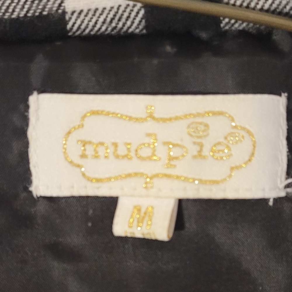 MUD PIE NWOT Black and White Checkered Vest - Picture 2 of 3